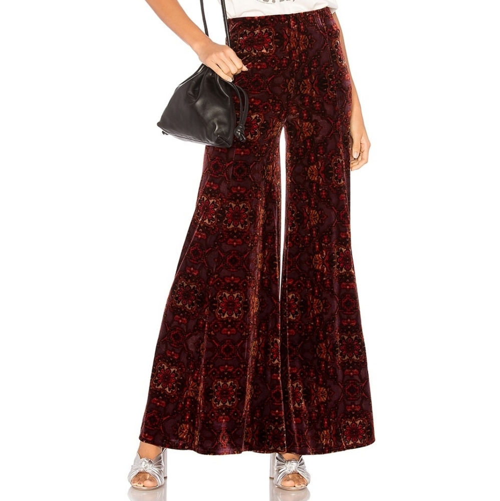 Free people loving feeling velvet wide leg trouser - Picture 2 of 9